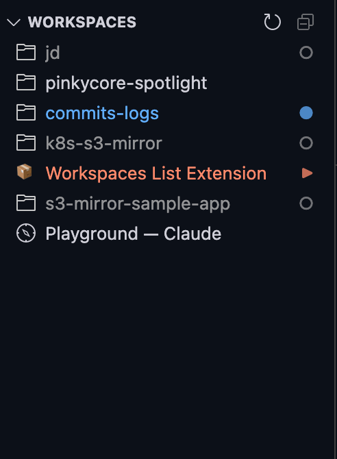 Workspaces List Screenshot